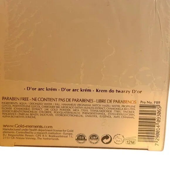 Gold Elements D'Or Facial Cream 50 ml/ 1.7 Fl oz Sealed NIB - Picture 3 of 4